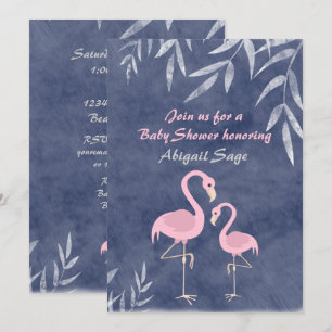 Tropisch Roze Flamingo Beach Baby shower Uitnodige Kaart