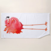 Tropisch roze flamingo Beach Towel Strandlaken (Voorkant)