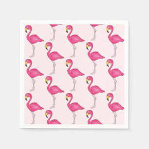 Tropisch roze flamingo Bird Napkins Servet