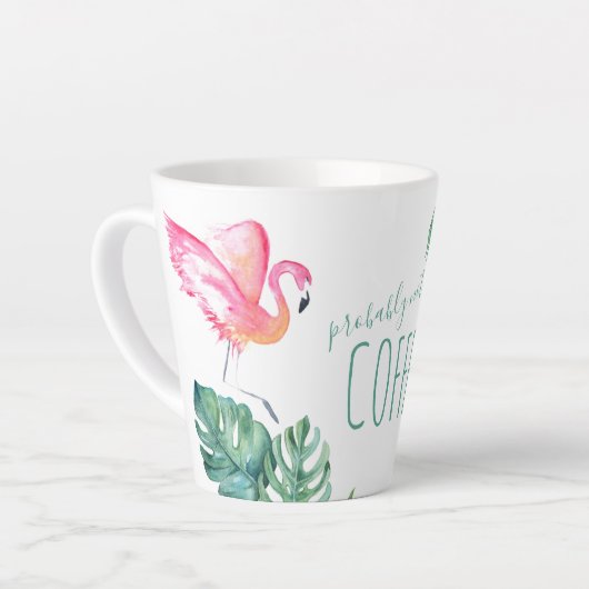 Tropisch roze flamingo Bird Waterverf Art Mok (Linkerhoek)