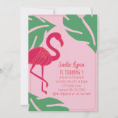 Tropisch roze flamingo Birthday Kaart (Voorkant)