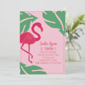 Tropisch roze flamingo Birthday Kaart (Staand voorkant)