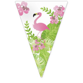 Tropisch roze flamingo Birthday Party Vlaggetjes