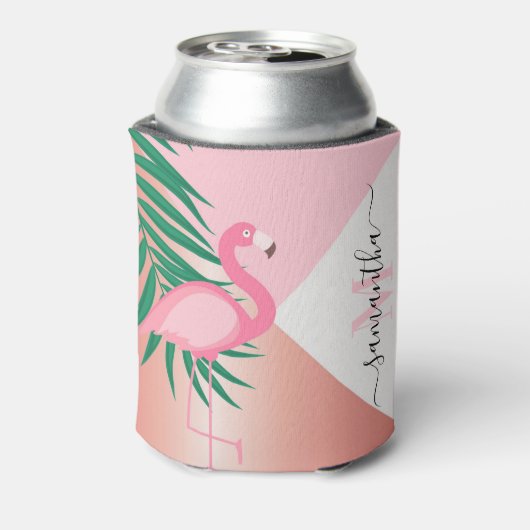 Tropisch Roze Flamingo Blikjeskoeler (Blikje Achterkant)