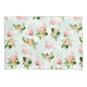 Tropisch Roze Flamingo Bloem Kussensloop (Voorkant)