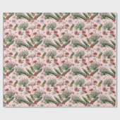 Tropisch roze flamingo bloemenpatroon cadeaupapier (Vlak)