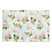 Tropisch roze flamingo bloemig kussensloop (Achterkant)