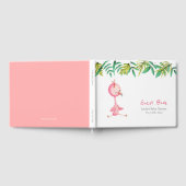 Tropisch roze flamingo Botanisch Baby shower Gastenboek (Volledig)