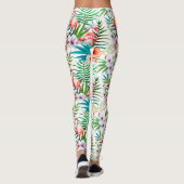 Tropisch Roze Flamingo Botanisch Plezier Trendy Ch Leggings (Achterkant)