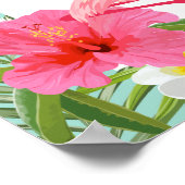 Tropisch Roze Flamingo Bruidsborrel Welkomstbord Poster (Hoek)