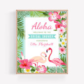 Tropisch Roze Flamingo Bruidsmeisjes Borrelavond W Poster