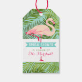 Tropisch roze flamingo bruiloft Vrijgezellenfeest Cadeaulabel (Voorkant)