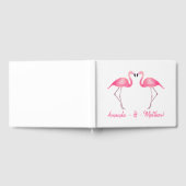 Tropisch Roze Flamingo Bruiloft Vrijgezellenfeest  Gastenboek (Volledig)