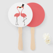 Tropisch Roze Flamingo Bruiloft Vrijgezellenfeest  Handwaaier (Voorkant en achterkant)
