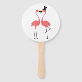 Tropisch Roze Flamingo Bruiloft Vrijgezellenfeest  Handwaaier (Voorkant)