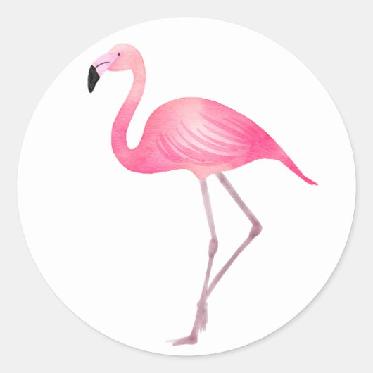 Tropisch Roze Flamingo Bruiloft Vrijgezellenfeest  Ronde Sticker (Voorkant)