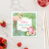 Tropisch Roze Flamingo Bruiloft Vrijgezellenfeest  Servet (Insitu)