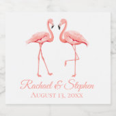 Tropisch Roze Flamingo Bruiloft Vrijgezellenfeest  Sparkling Wijnetiket (Enkel label)