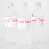 Tropisch Roze Flamingo Bruiloft Vrijgezellenfeest Waterfles Etiket (Flessen)