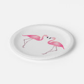Tropisch roze flamingo bruiloft zomer strand papieren bordje (Gekanteld)
