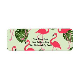 Tropisch Roze Flamingo Design Return Label