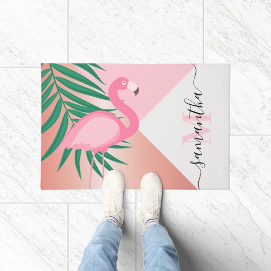 Tropisch Roze Flamingo Deurmat (Binnen)