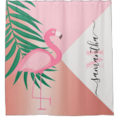 Tropisch Roze Flamingo Douchegordijn (Voorkant)