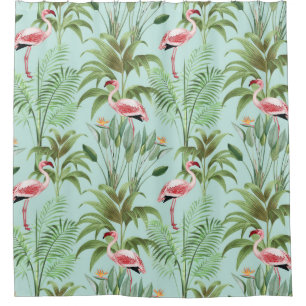 Tropisch roze flamingo douchegordijn