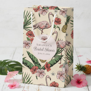 Tropisch Roze Flamingo en Hibiscus Vrijgezellenfee Klein Cadeauzakje
