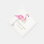 Tropisch roze flamingo en Magnolias Wedding Servet (Hoek)