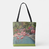 Tropisch Roze Flamingo Flamboyance Schouder Tas (Achterkant)