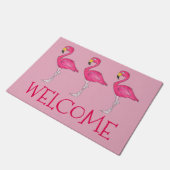 Tropisch roze flamingo Flamingoes Bird Beach House Deurmat (Schuin)