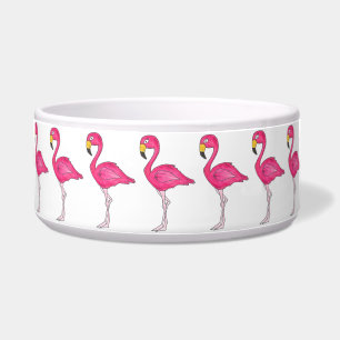 Tropisch roze flamingo Flamingos Bird Pet Bowl Voerbakje