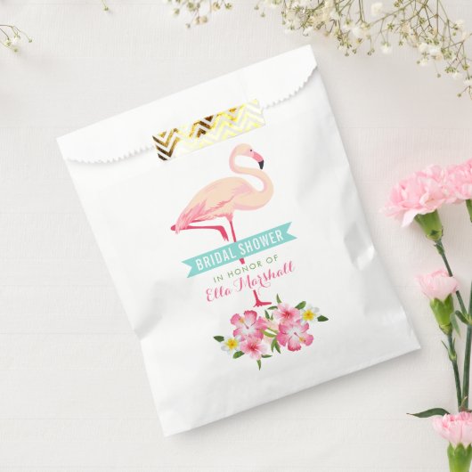 Tropisch roze flamingo Floral Vrijgezellenfeest Bedankzakje (Gezegeld)