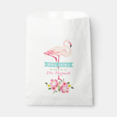 Tropisch roze flamingo Floral Vrijgezellenfeest Bedankzakje (Voorkant)