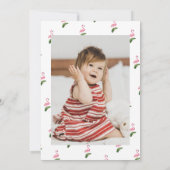 Tropisch roze flamingo Fotodag Uitnodiging (Achterkant)