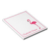 Tropisch roze flamingo gepersonaliseerd notitieblok (Schuin)