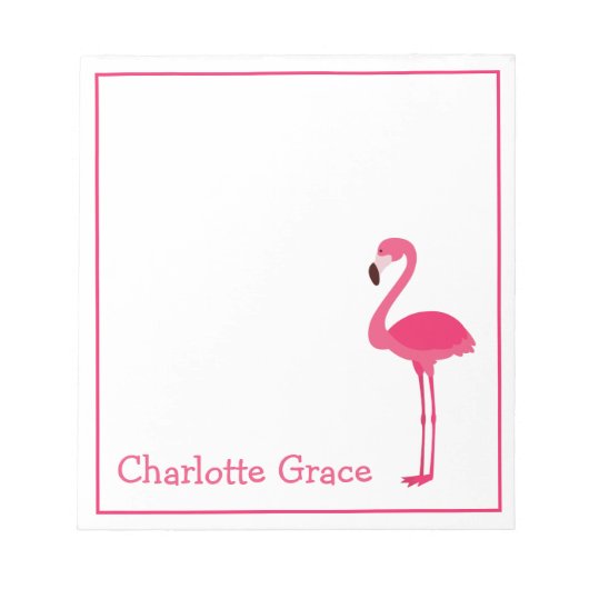 Tropisch roze flamingo gepersonaliseerd notitieblok (Voorkant)