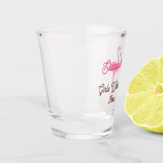 Tropisch Roze Flamingo Girl's Weekend Shot Glas (Links)