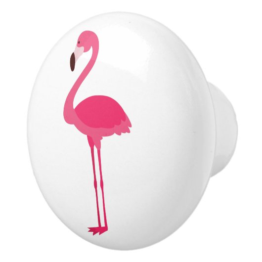 Tropisch Roze Flamingo Keramische Knop (Rechts)