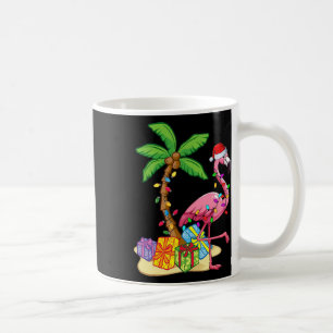 Tropisch Roze Flamingo Kerstmis In Juli Zomer Pa Koffiemok