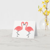 Tropisch roze flamingo Love Hallo Denking of You Kaart (Gele Bloem)