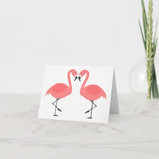 Tropisch roze flamingo Love Hallo Denking of You Kaart (Voorkant)