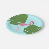 Tropisch Roze Flamingo Luau Party Papieren Bordje (Gekanteld)