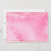 Tropisch roze flamingo Magnolia Floral Reception Kaart (Achterkant)