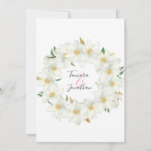 Tropisch roze flamingo Magnolias Beach Weddenschap Kaart (Achterkant)