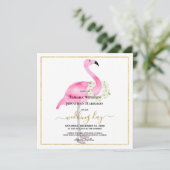 Tropisch roze flamingo Magnolias Beach Weddenschap Kaart (Staand voorkant)