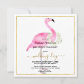 Tropisch roze flamingo Magnolias Beach Weddenschap Kaart (Voorkant)