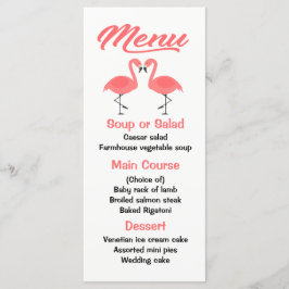 Tropisch Roze Flamingo Menu Bruiloft, Feest Luau