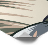 Tropisch roze flamingo met orchidee bloemen en lea poster (Hoek)